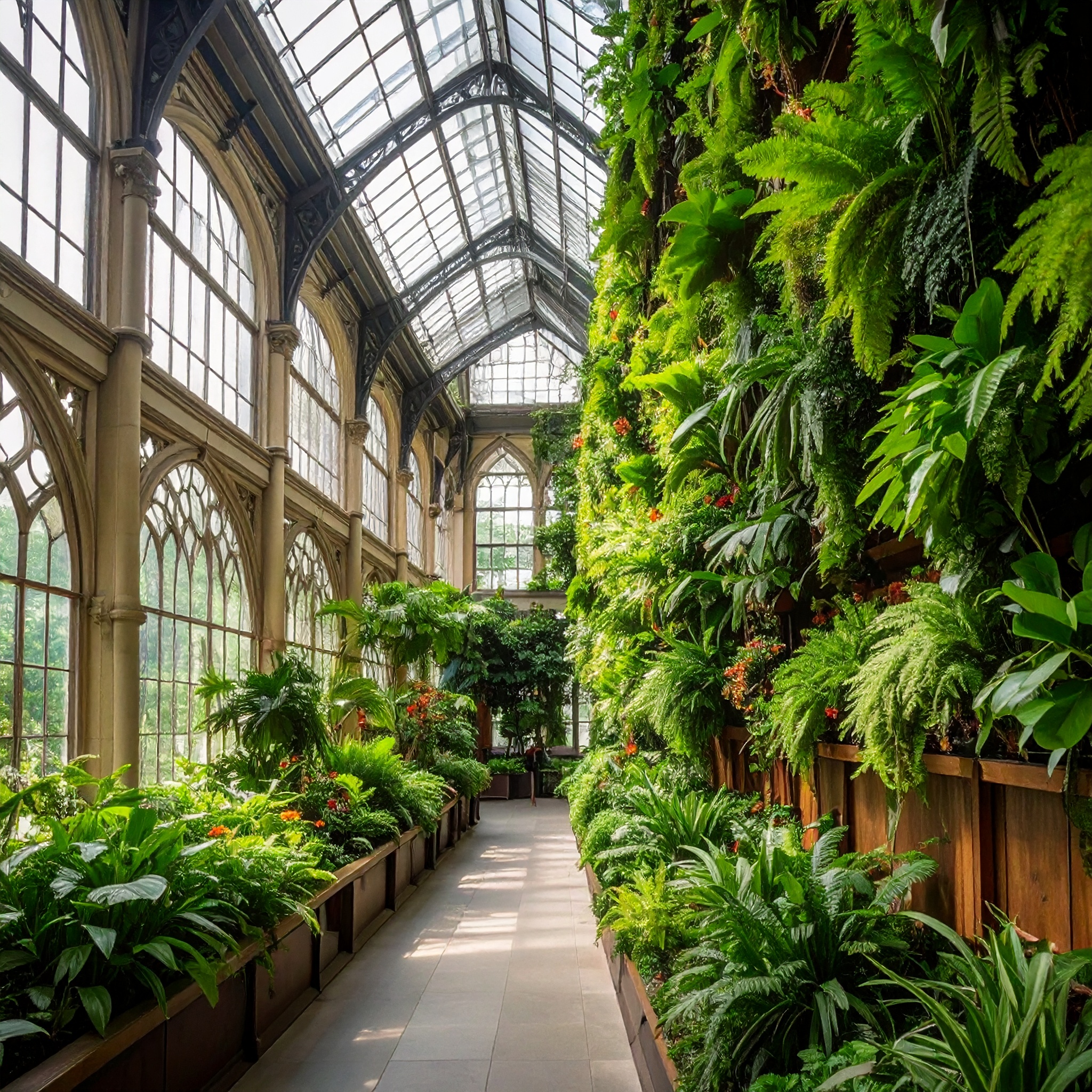 Een muur vol met planten